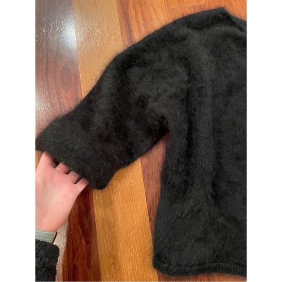 Vintage Juicy Couture Furry Black Oversized Sweater $125 One Size - Picture 9 of 9